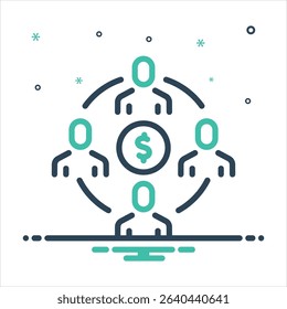 Vector colorful mix icon for stakeholder relations