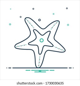 Icono de mezcla de colores vectoriales para pez estrella