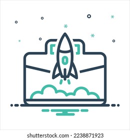 Vector colorful mix icon for startup