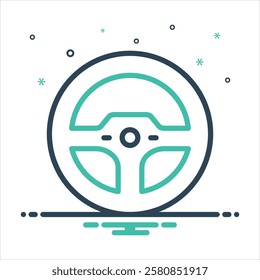 Vector colorful mix icon for steering wheel