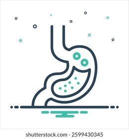 Vector colorful mix icon for stomach