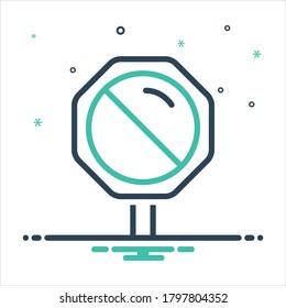 Vector colorful mix icon for stop