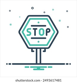Icono de mezcla de colores de Vector para señal de stop