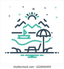 Vector colorful mix icon for strand