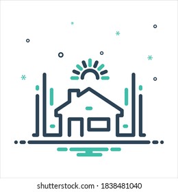 Vector colorful mix icon for structure