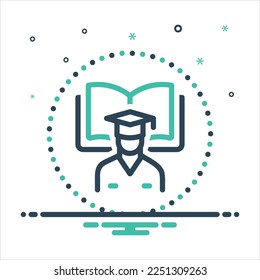 Vector colorful mix icon for student