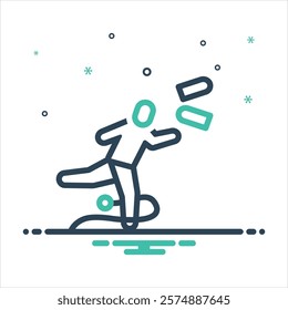 Vector colorful mix icon for stumble