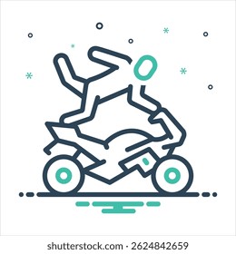 Vector colorful mix icon for stunt