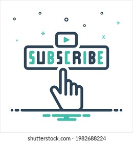 Vector colorful mix icon for subscribe