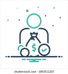 Vector colorful mix icon for sufficient