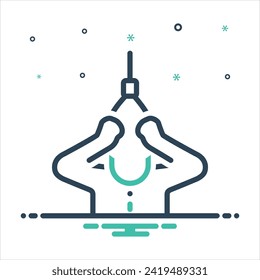 Ícono de mezcla de colores vectoriales para pensamiento suicida