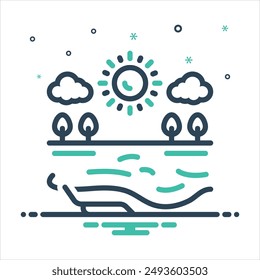 Vector colorful mix icon for summer