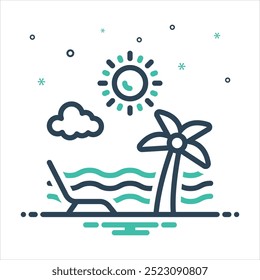 Vetor ícone de mistura colorida para o verão