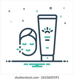 Ícone de mistura colorida vetorial para sunblock