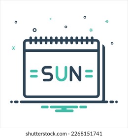 Vector colorful mix icon for sunday