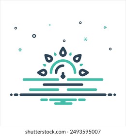Vector colorful mix icon for sunset