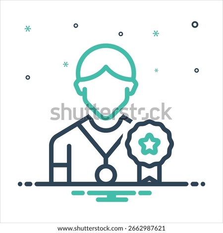 Vector colorful mix icon for superior achievement