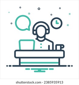 Vector colorful mix icon for support