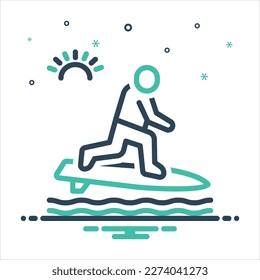 Vector colorful mix icon for surf