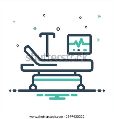 Vector colorful mix icon for surgery bed