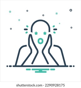 Vector colorful mix icon for surprised
