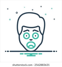 Vector colorful mix icon for surprised