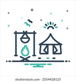 Vector colorful mix icon for survival