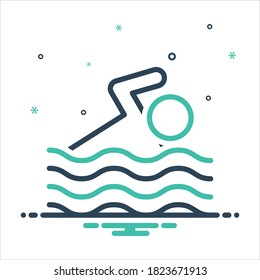 Vector colorful mix icon for swim