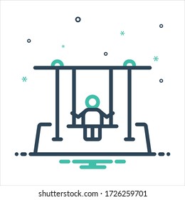 Vector colorful mix icon for swing