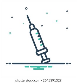 Vetor ícone colorido da mistura para a seringa