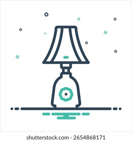 Vector colorful mix icon for table lamp
