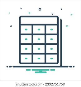Icono de mezcla de colores vectorial para tablas