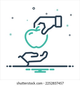 Icono de mezcla de colores vectorial para tomar