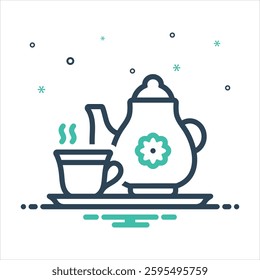 Vector colorful mix icon for tea