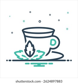 Vektor bunte Mischung Symbol für Tee Tasse Minze