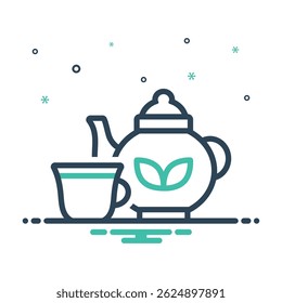 Vetor ícone de mistura colorida para chá brew