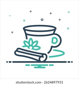 Icono colorido de la mezcla del Vector para el té con canela