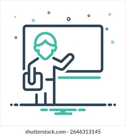 Vector colorful mix icon for teach