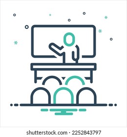 Vector colorful mix icon for teaching