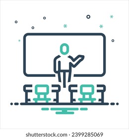 Vector colorful mix icon for teaching
