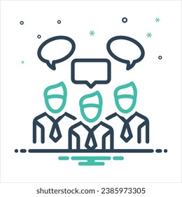 Icono de mezcla de colores vectorial para el chat de equipo