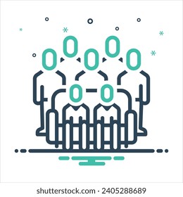 Vector colorful mix icon for team
