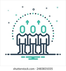 Vektorgrafik Buntes Mix-Icon für Teamgeist