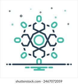 Vector colorful mix icon for teamwork
