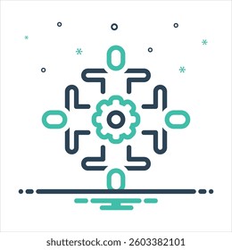 Vector colorful mix icon for teamwork