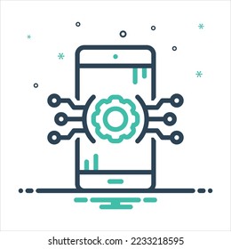 Vector colorful mix icon for technologies