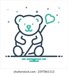 Vector colorful mix icon for teddy