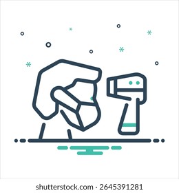 Vector colorful mix icon for temperature