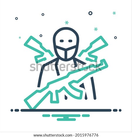 Vector colorful mix icon for terrorism