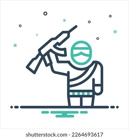Vector colorful mix icon for terrorists